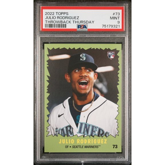 Graded 2022 Topps Throwback Thursday Julio Rodriguez #73 PSA 9 Baseball Card