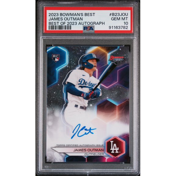 Graded 2023 Bowman's Best Best Of 2023 Autographs James Outman #B23JOU PSA 10