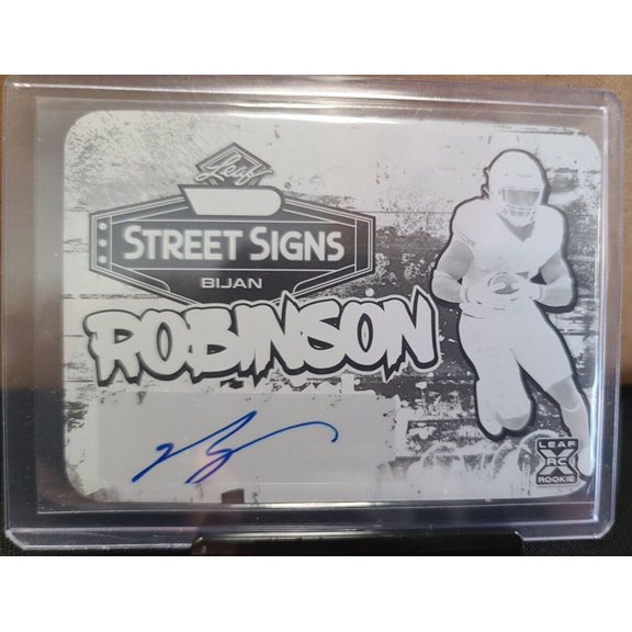 Graded 2023 Leaf Printing Plate Black Bijan Robinson #SS-BR1 Rookie Auto Texas Longhorns NFL Autographed Football Trading Card