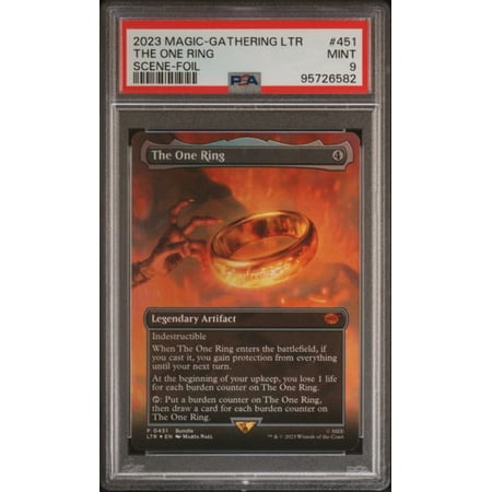 Graded 2023 Magic The Gathering Lord of the Rings The One Ring Scene Foil #451 Card PSA 9 Mint