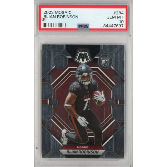 Graded 2023 Mosaic Bijan Robinson #284 Rookie RC Football Card PSA 10 Gem Mint