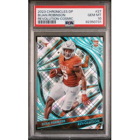 Graded 2023 Panini Chronicles Draft Picks Bijan Robinson #27 Revolution Cosmic #/99 Rookie RC Football Card PSA 10 Gem Mint