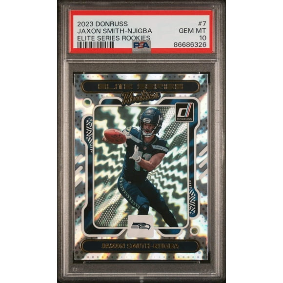 Graded 2023 Panini Donruss Jaxon Smith-Njigba #7 Elite Series Rookies RC Football Card PSA 10 Gem Mint