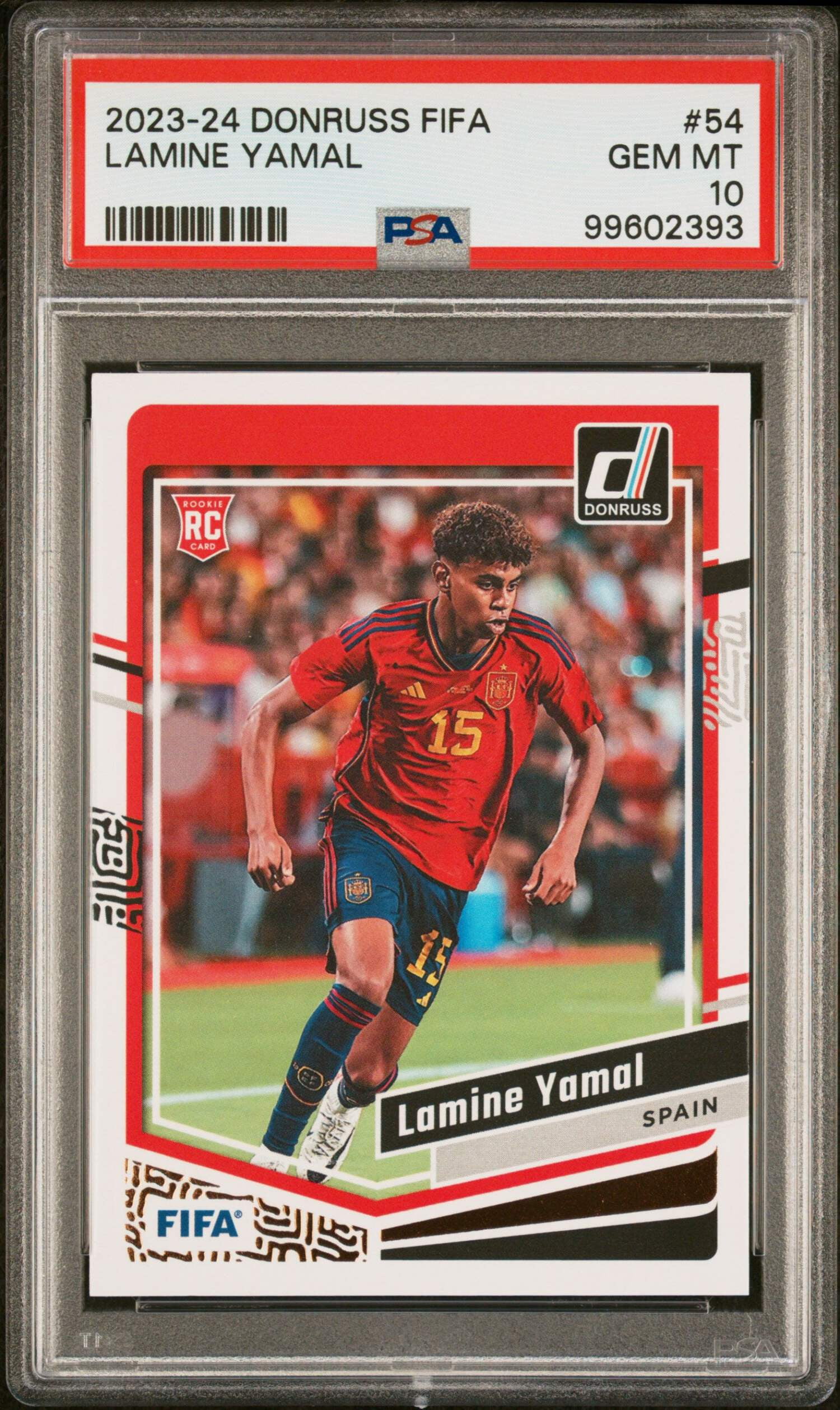 Graded 2023 Panini Donruss Lamine Yamal #54 Rookie RC Soccer Card 