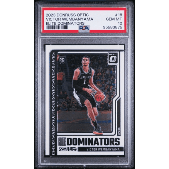 Graded 2023 Panini Donruss Optic Victor Wembanyama #18 Elite Dominators Rookie RC Basketball Card PSA 10 Gem Mint