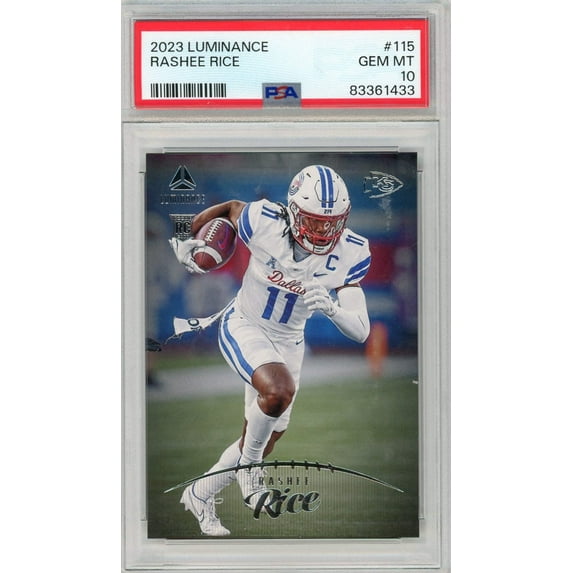 Graded 2023 Panini Luminance Rashee Rice #115 Rookie RC Football Card PSA 10 Gem Mint
