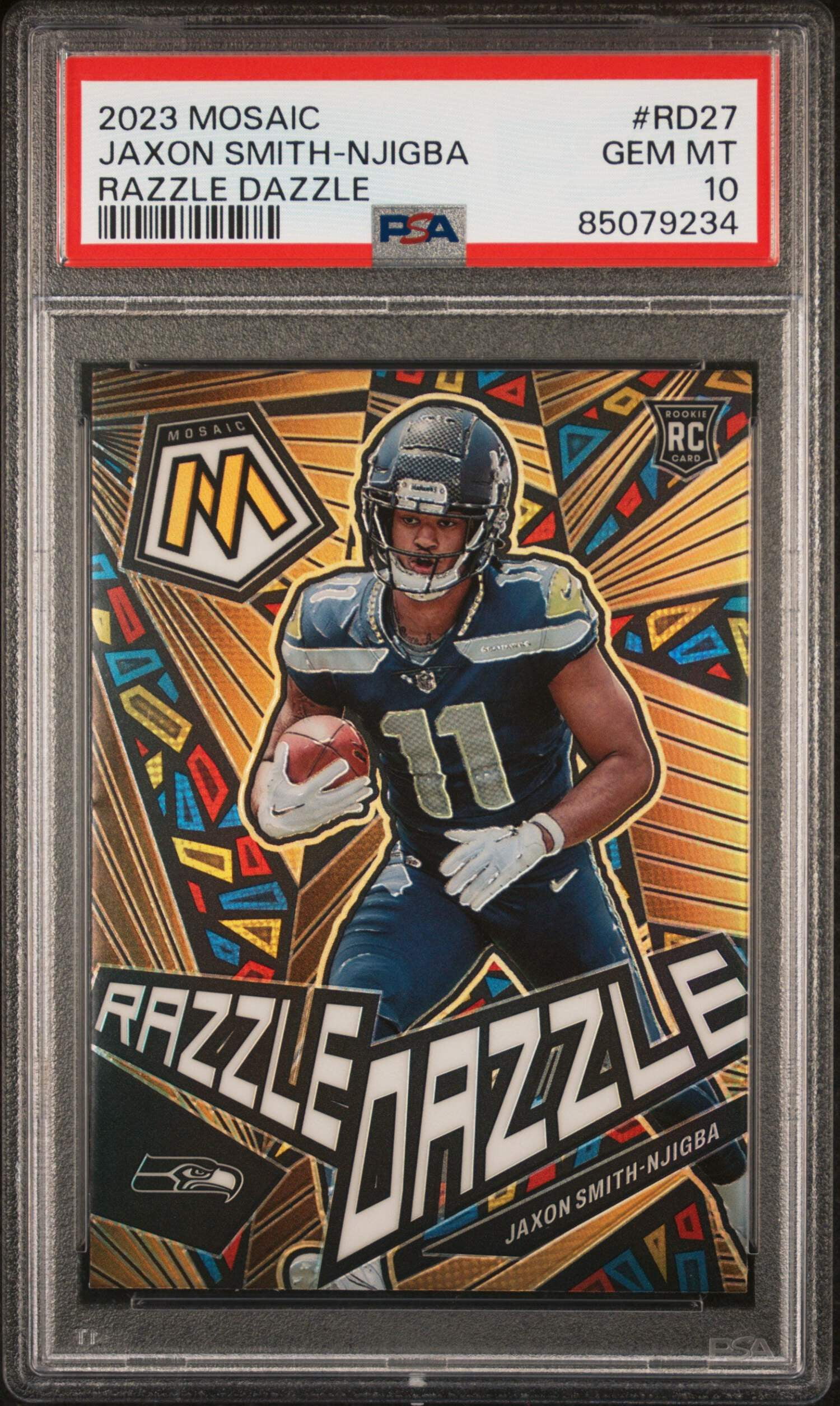 Graded 2023 Panini Mosaic Jaxon Smith-Njigba #RD27 Razzle Dazzle