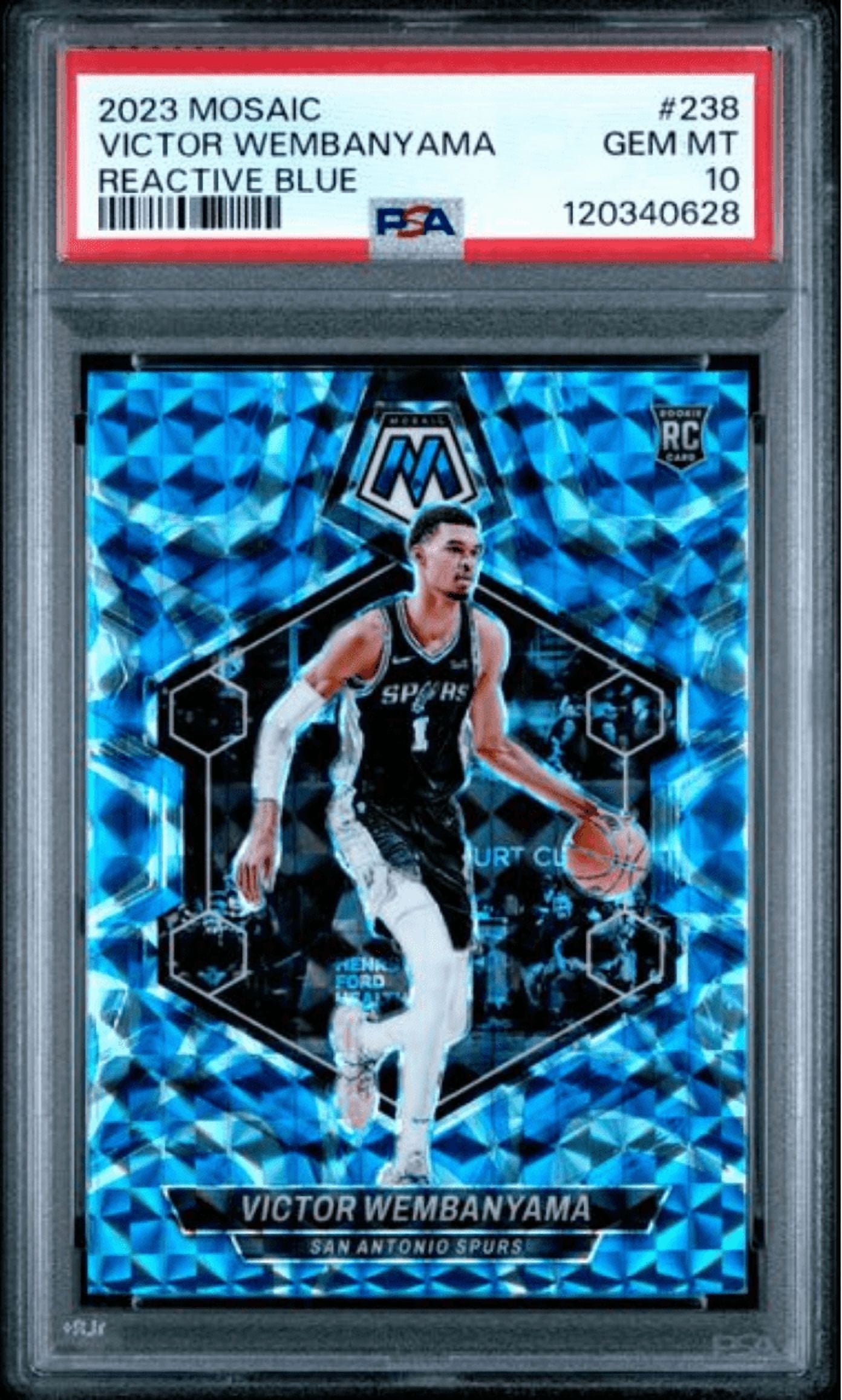 Graded 2023 Panini Mosaic Victor Wembanyama #238 Reactive Blue Rookie RC  Basketball Card PSA 10 Gem Mint - Walmart.com