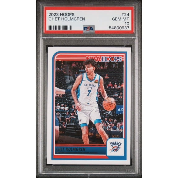 Graded 2023 Panini NBA Hoops Chet Holmgren #24 Basketball Card PSA 10 Gem Mint