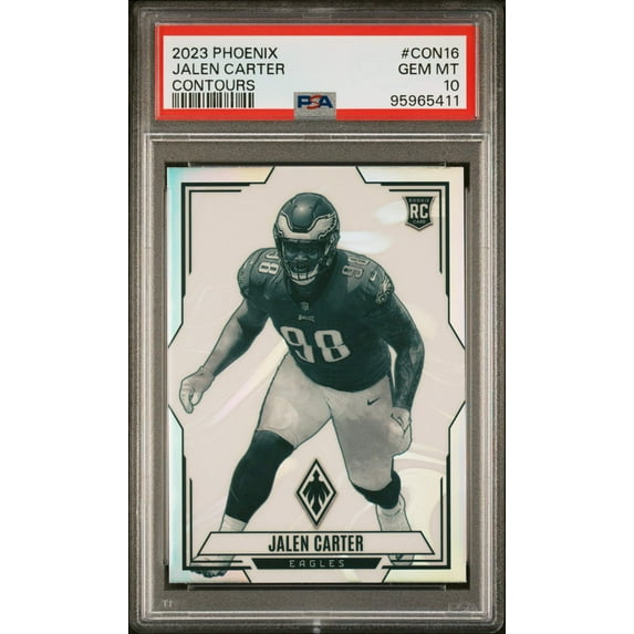 Graded 2023 Panini Phoenix Jalen Carter #CON16 Contours Rookie RC Football Card PSA 10