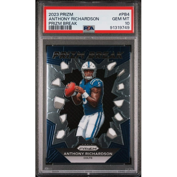 Graded 2023 Panini Prizm Anthony Richardson #PB4 Prizm Break Rookie RC Football Card PSA 10 Gem Mint