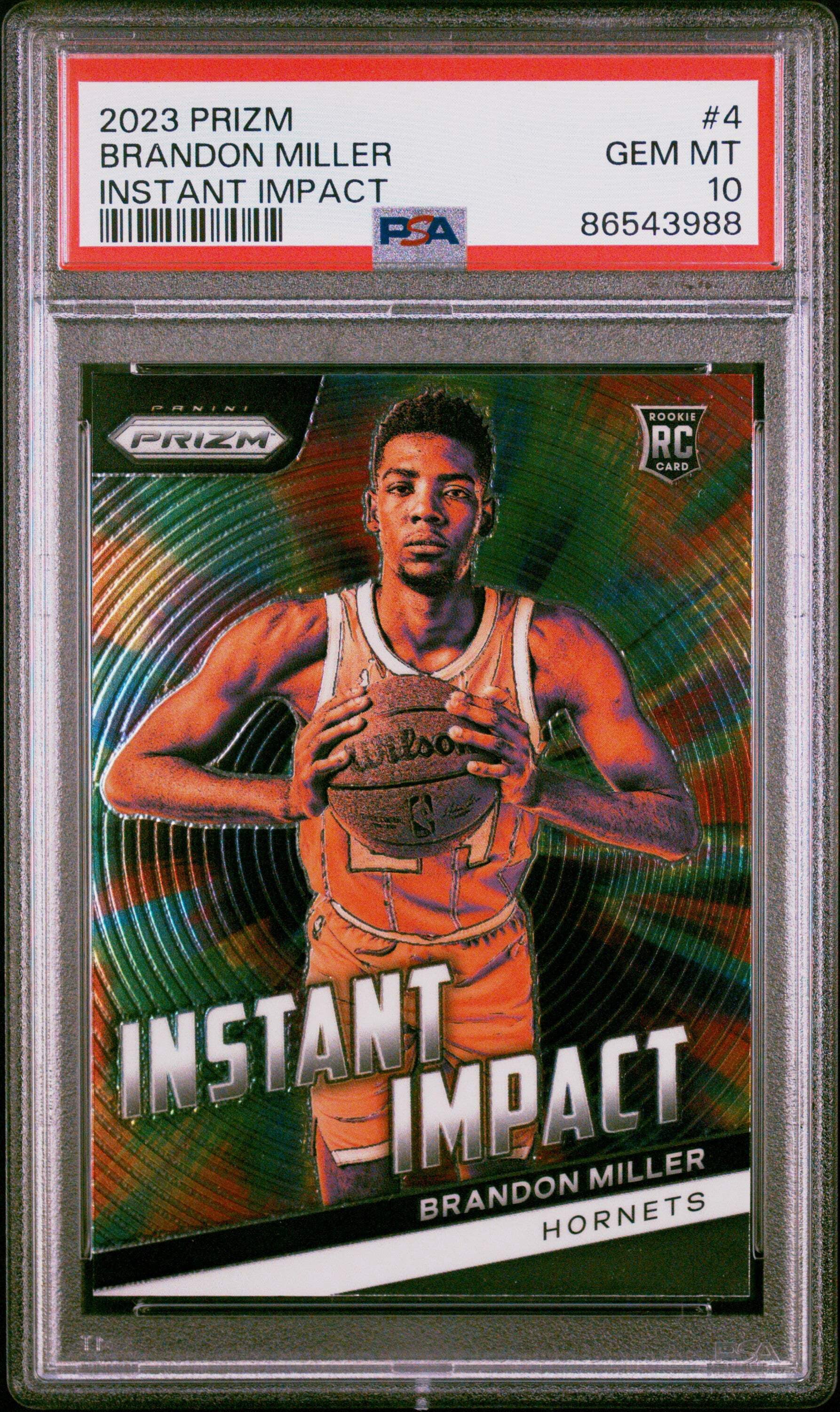 Graded 2023 Panini Prizm Brandon Miller #4 Instant Impact Rookie 