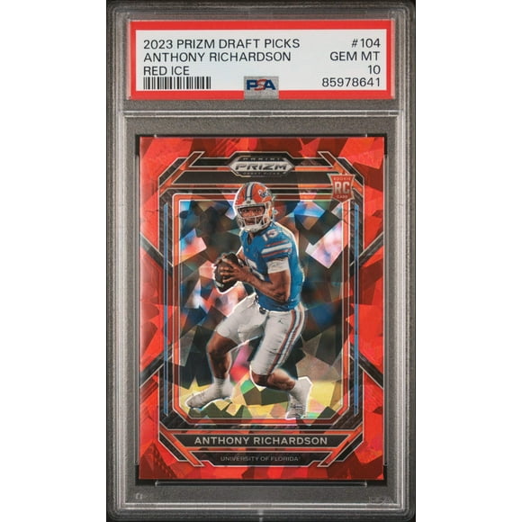 Graded 2023 Panini Prizm DP Anthony Richardson #104 Red Ice Rookie RC Football Card PSA 10 Gem Mint