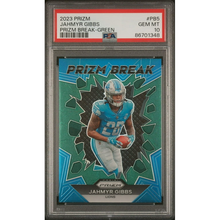 Graded 2023 Panini Prizm Jahmyr Gibbs #PB5 Prizm Break Green