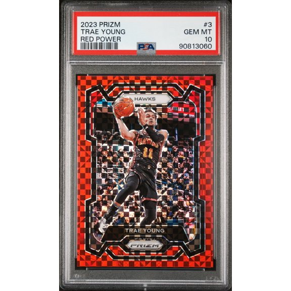 Graded 2023 Panini Prizm Red Power Trae Young #3 PSA 10 Basketball Card