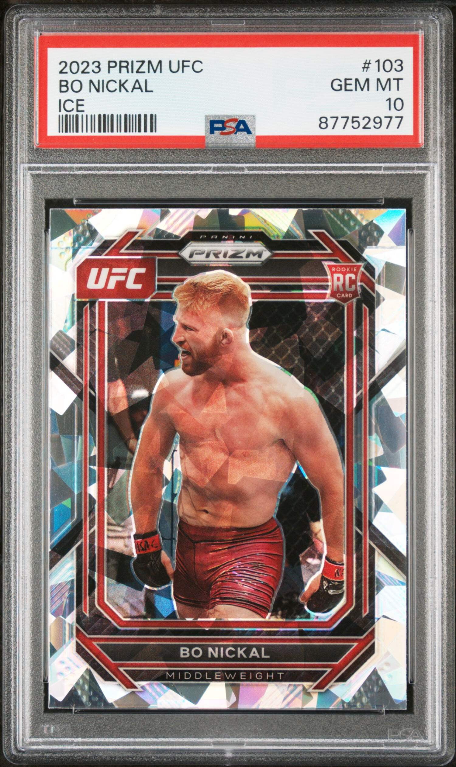 Graded 2023 Panini Prizm UFC Bo Nickal #103 Ice Rookie RC UFC MMA