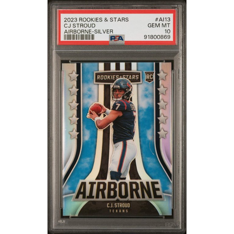 Graded 2023 Panini Rookies & Stars CJ Stroud #AI13 Airborne Silver Rookie  RC Football Card PSA 10 Gem Mint - Walmart.com
