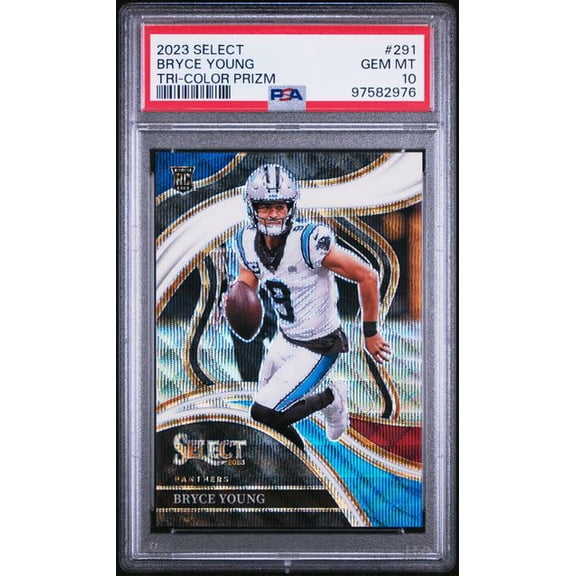 Graded 2023 Panini Select Bryce Young #291 /149 Tri Color Prizm Rookie RC Football Card PSA 10 Gem Mint