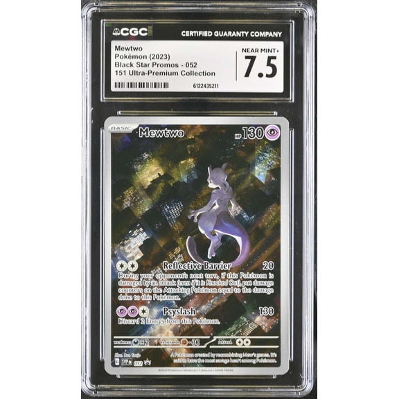 Graded 2023 Pokemon Black Star Promos Mewtwo 151 Ultra-Premium Collection CGC 7.5 #052 Trading Card