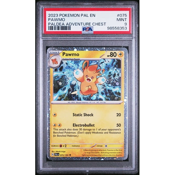 Graded 2023 Pokemon Pal EN-Paldea Evolved Pawmo Paldea Adventure Chest PSA 9 #075 Trading Card