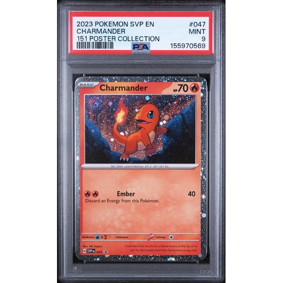 Graded 2023 Pokemon Svp En-Sv Black Star Promo Charmander #047 Trading Card Game PSA 9 Mint