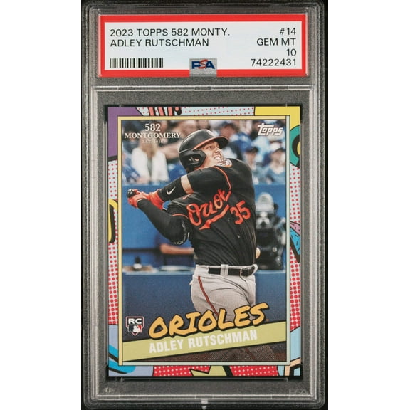 Graded 2023 Topps 582 Monty Adley Rutschman #14 Rookie RC Baseball Card PSA 10 Gem Mint
