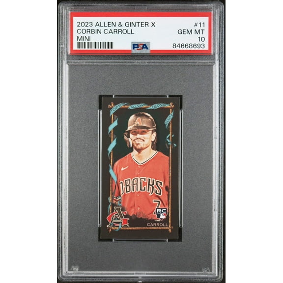 Graded 2023 Topps Allen Ginter Corbin Carroll #11 Mini Rookie RC Baseball Card PSA 10 Gem Mint