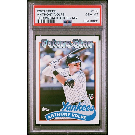 Graded 2023 Topps Anthony Volpe #106 Throwback Thursday Rookie RC Baseball Card PSA 10 Gem Mint