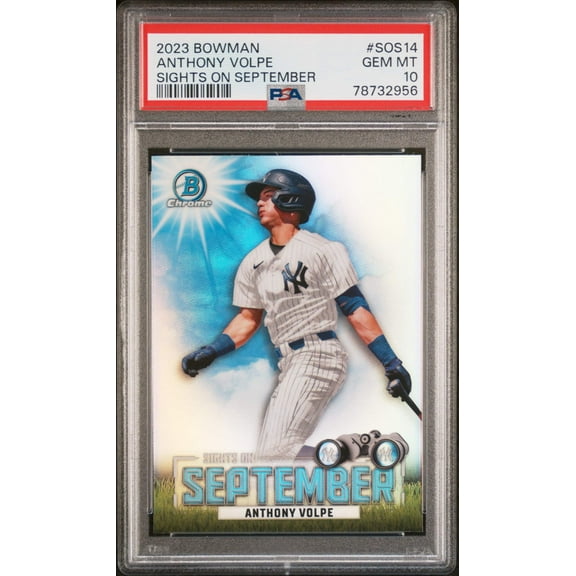 Graded 2023 Topps Bowman Anthony Volpe #SOS14 Sights on September Rookie RC Baseball Card PSA 10 Gem Mint