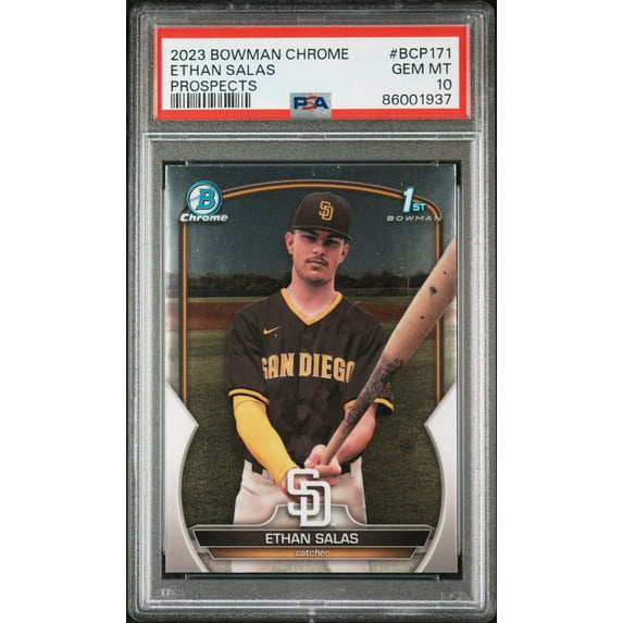 Graded 2023 Topps Bowman Chrome Ethan Salas #BCP171 Prospects Rookie RC Baseball Card PSA 10 Gem Mint