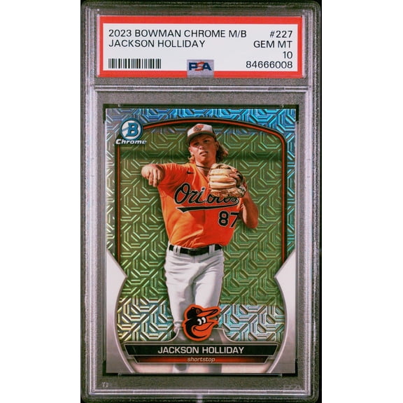 Graded 2023 Topps Bowman Chrome M/B Jackson Holliday #227 Rookie RC Baseball Card PSA 10 Gem Mint