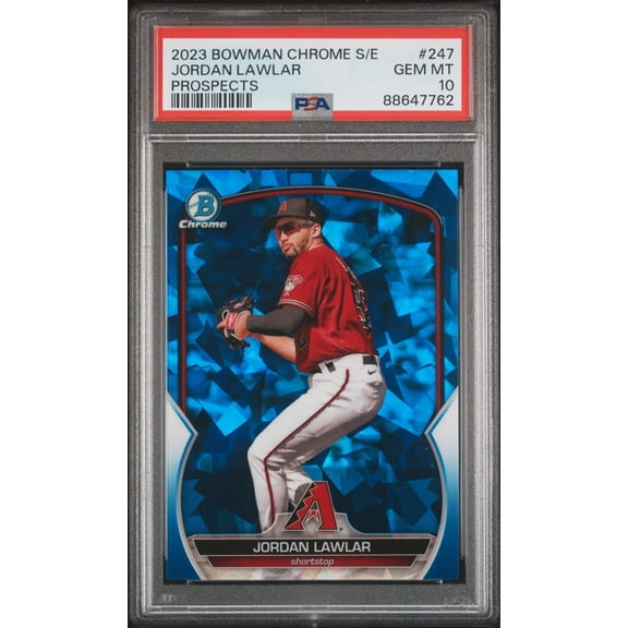 Graded 2023 Topps Bowman Chrome Sapphire Edition Jordan Lawler #247 Prospects Rookie RC Baseball Card PSA 10 Gem Mint