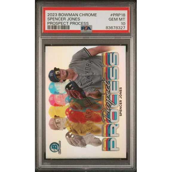 Graded 2023 Topps Bowman Chrome Spencer Jones #PRP18 Prospect Process Rookie RC Baseball Card PSA 10 Gem Mint