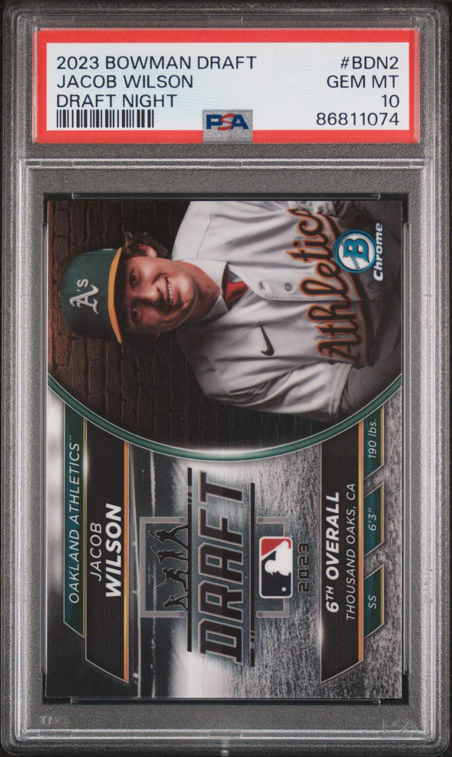 Graded 2023 Topps Bowman Draft Jacob Wilson #BDN2 Draft Night 