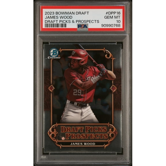 Graded 2023 Topps Bowman Draft James Wood #DPP16 Draft Picks & Prospects Rookie RC Baseball Card PSA 10 Gem Mint