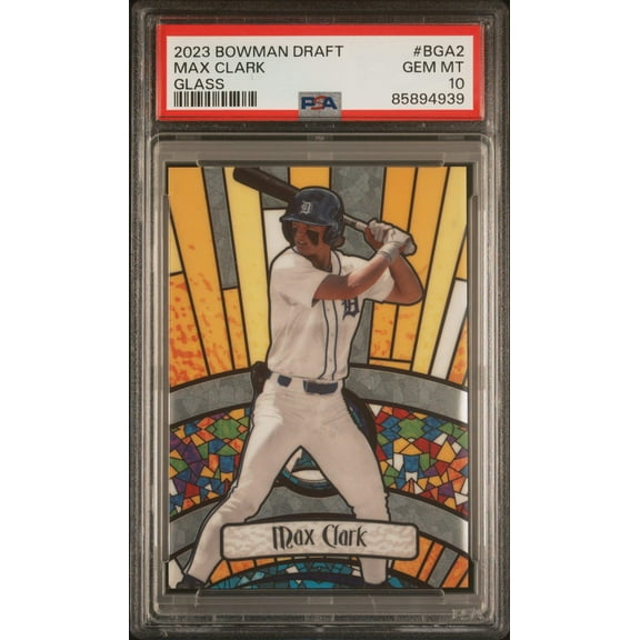 Graded 2023 Topps Bowman Draft Max Clark #BGA2 Glass Rookie RC Baseball Card PSA 10 Gem Mint
