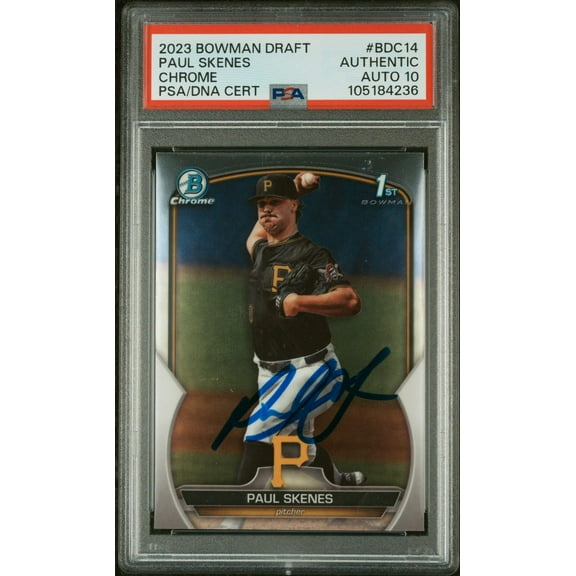 Graded 2023 Topps Bowman Draft Paul Skenes #BDC14 Chrome Rookie RC Baseball Card PSA 10 Auto Grade Gem Mint
