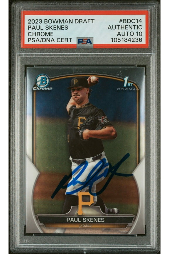 Graded 2023 Topps Bowman Draft Paul Skenes #BDC14 Chrome Rookie RC Baseball Card PSA 10 Auto Grade Gem Mint