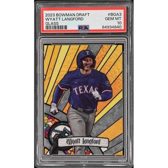 Graded 2023 Topps Bowman Draft Wyatt Langford #BGA3 Glass Rookie RC Baseball Card PSA 10 Gem Mint