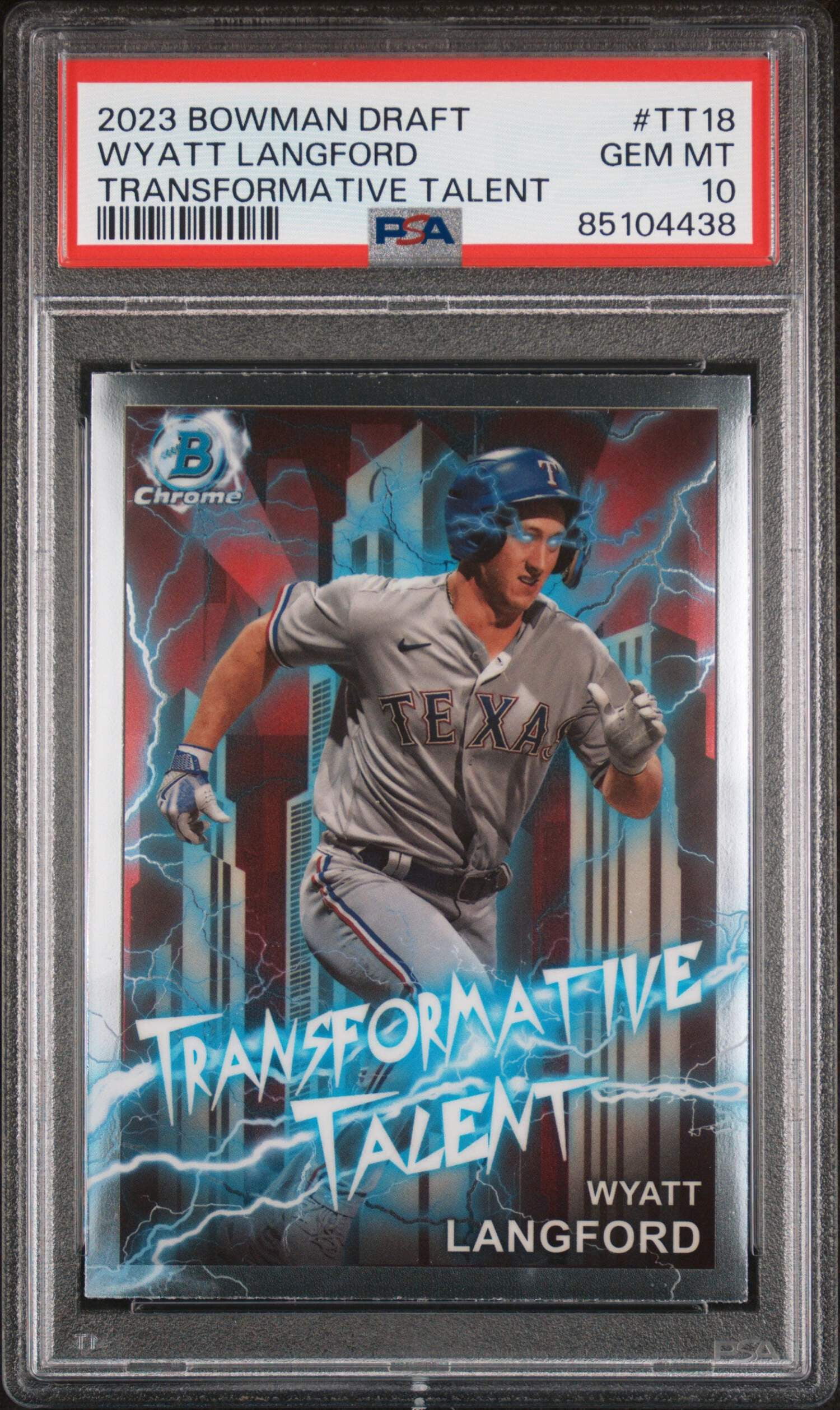 Graded 2023 Topps Bowman Draft Wyatt Langford #TT18 Transformative 