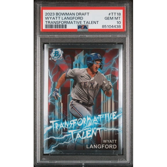 Graded 2023 Topps Bowman Draft Wyatt Langford #TT18 Transformative Talent Rookie RC Baseball Card PSA 10 Gem Mint