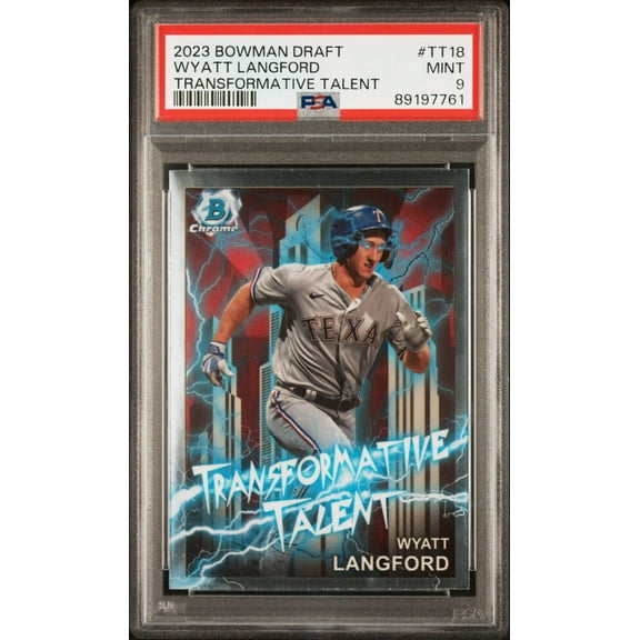 Graded 2023 Topps Bowman Draft Wyatt Langford #TT18 Transformative Talent Rookie RC Baseball Card PSA 9 Mint