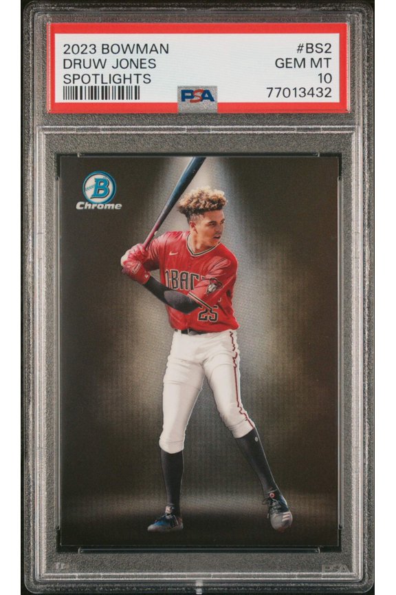 Graded 2023 Topps Bowman Druw Jones #BS2 Spotlights Rookie RC Baseball Card PSA 10 Gem Mint