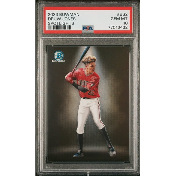 Graded 2023 Topps Bowman Druw Jones #BS2 Spotlights Rookie RC Baseball Card PSA 10 Gem Mint