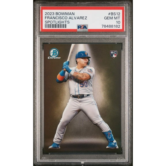 Graded 2023 Topps Bowman Francisco Alvarez #BS12 Spotlights Rookie RC Baseball Card PSA 10 Gem Mint