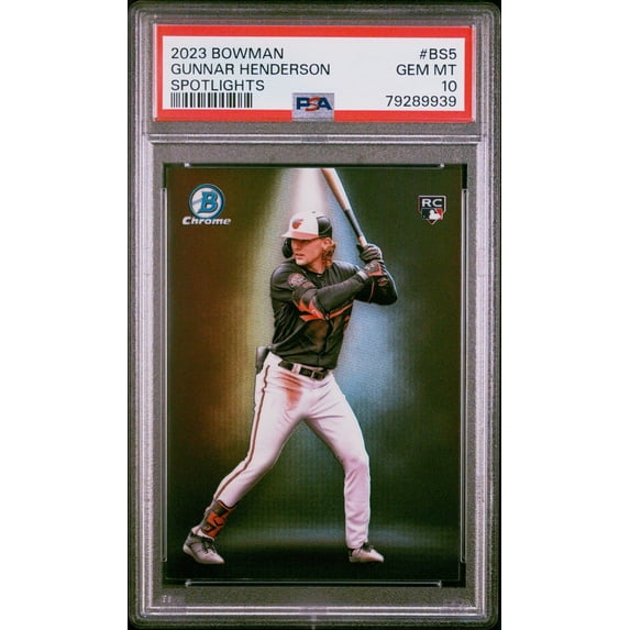 Graded 2023 Topps Bowman Gunnar Henderson #BS5 Spotlights Rookie RC Baseball Card PSA 10 Gem Mint