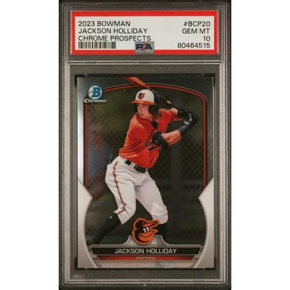 Graded 2023 Topps Bowman Jackson Holliday #BCP20 Chrome Prospects Rookie RC Baseball Card PSA 10 Gem Mint