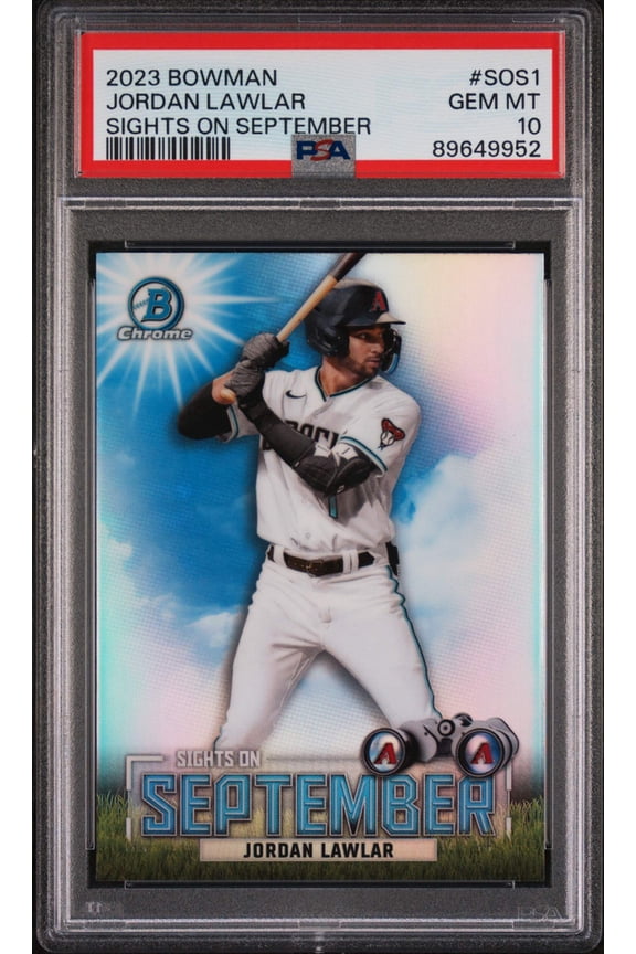 Graded 2023 Topps Bowman Jordan Lawler #SOS1 Sights on September Rookie RC Baseball Card PSA 10 Gem Mint