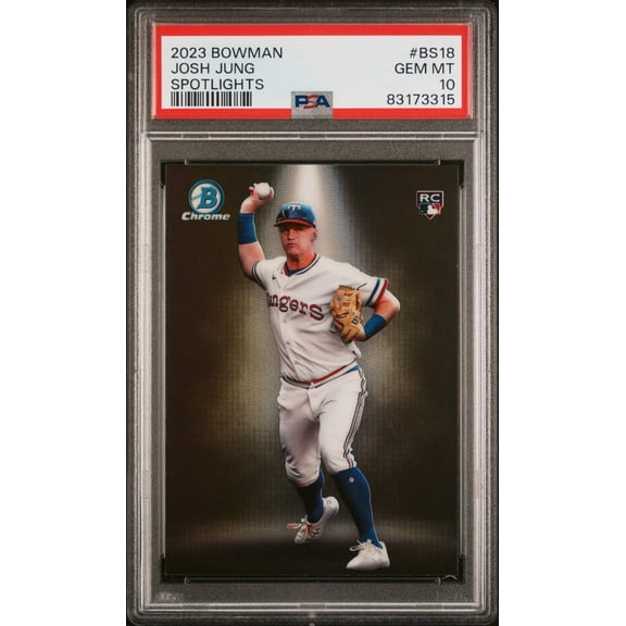 Graded 2023 Topps Bowman Josh Jung #BS18 Spotlights Rookie RC Baseball Card PSA 10 Gem Mint