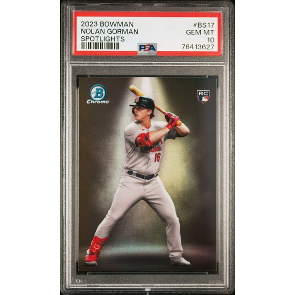 Graded 2023 Topps Bowman Nolan Gorman #BS17 Spotlights Rookie RC Baseball Card PSA 10 Gem Mint
